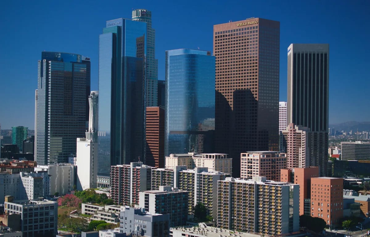 Skyline of downtown Los Angeles, California, USA