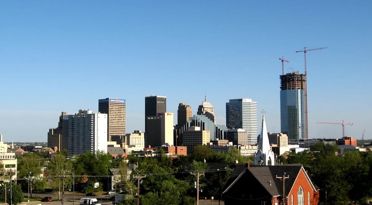 Horizonte del centro de Oklahoma City, Oklahoma, EE.UU.