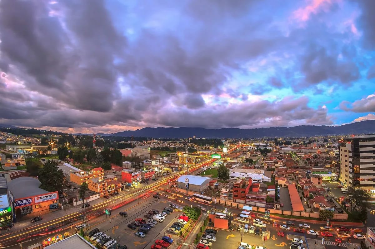Panoramic view of Quetzaltenango (Xela) in the Guatemalan western highlands