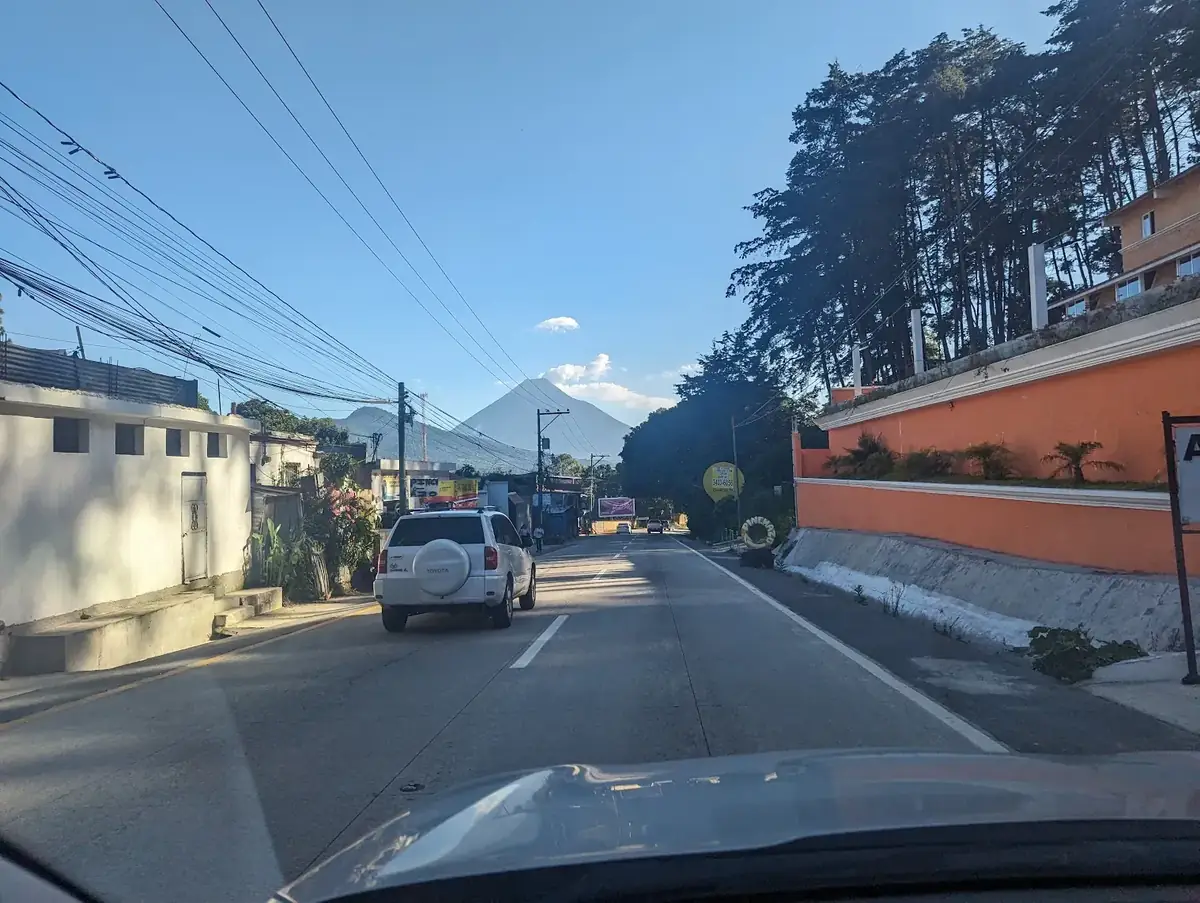 Volcan de Agua from the road through Milpas Altas