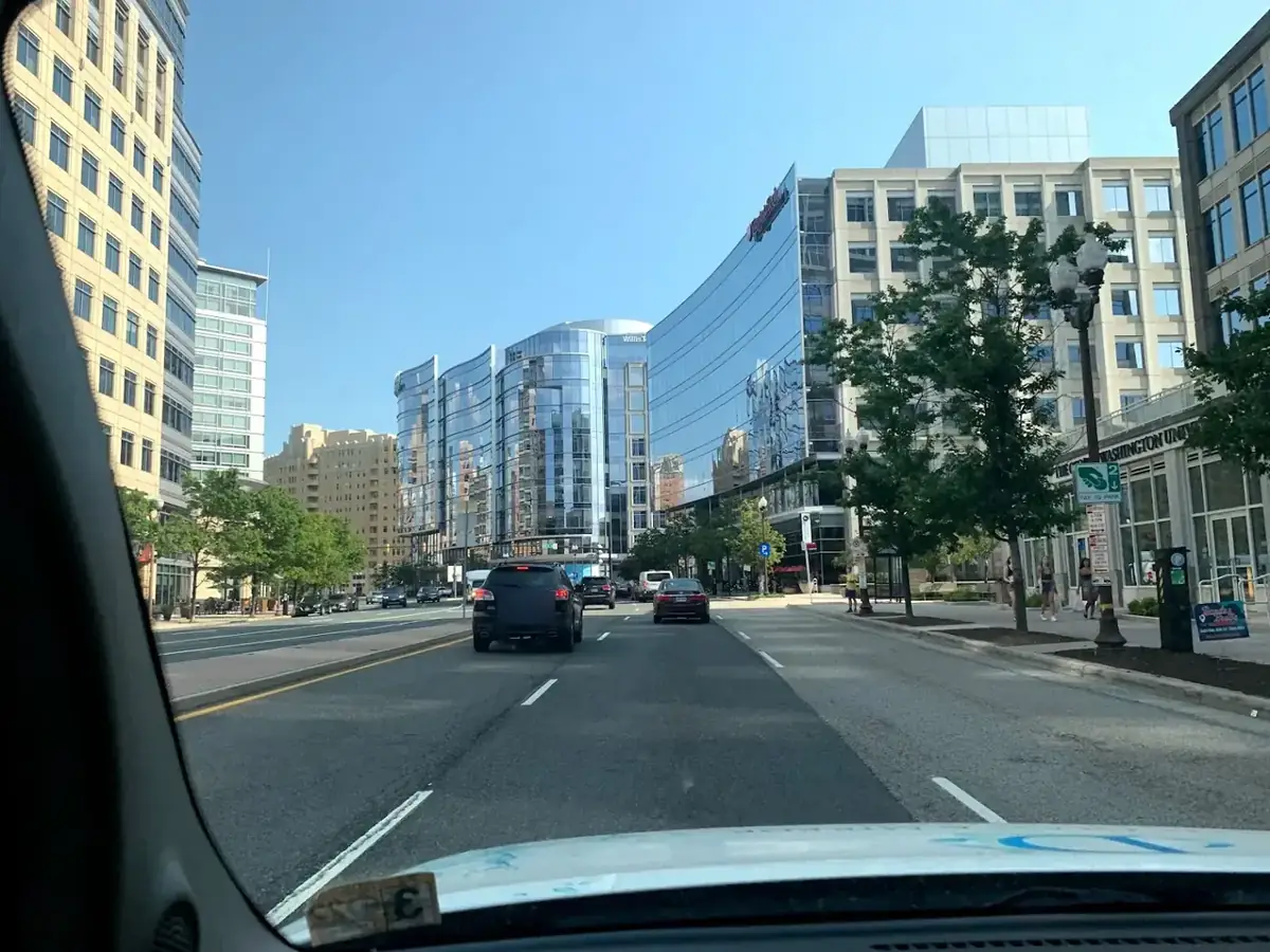 Driving through downtown Arlington, Virginia