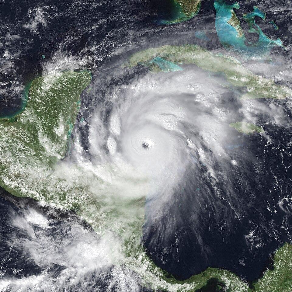 Imagen satelital del Huracán Mitch en octubre de 1998